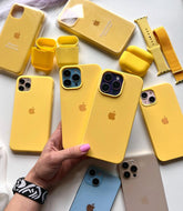 Yellow iPhone Silicone Cover – Soft Touch, Anti-Slip & Stylish Protection for iPhone 16 Pro Max